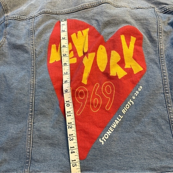 Target Pride New York 1969 Stonewall Riots Denim Jacket Womens XL Blue Button - Picture 10 of 16